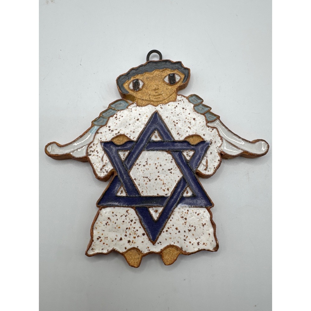 St Andrews Abbey Ceramic Angel Star of David Wall Plaque Valyermo Monk Art